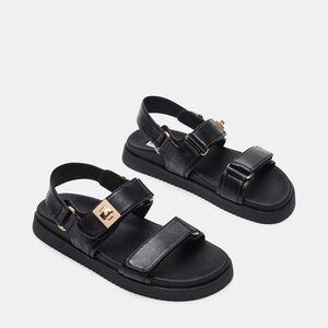 Steve Madden Mona Sandal - Black Leather